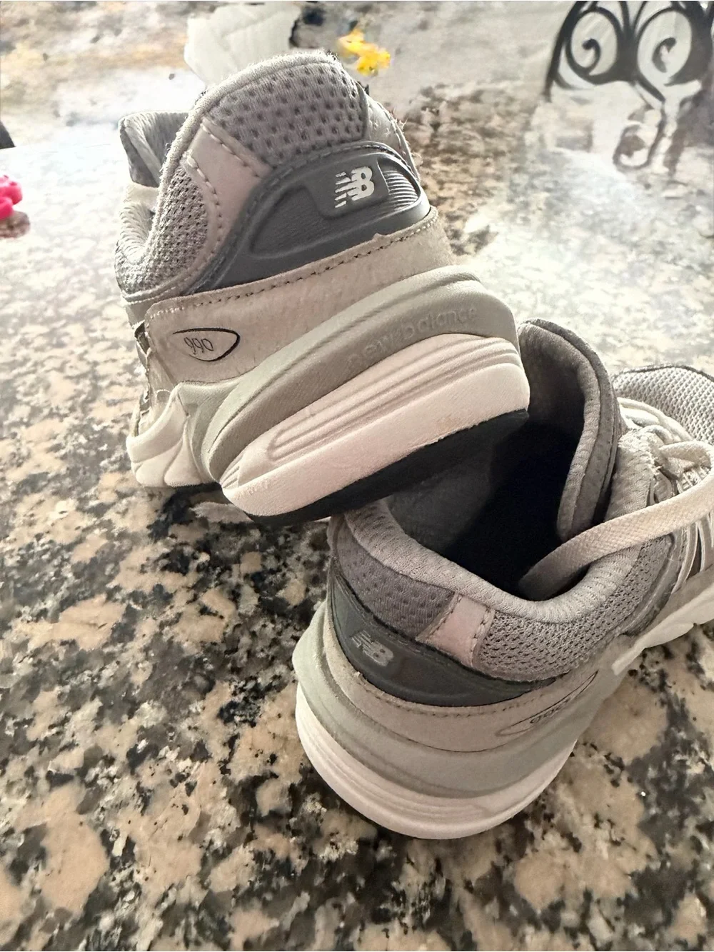 New Balance Kids Grey Suede & Mesh Sneakers